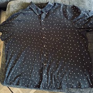 Men’s 3XL Black Floral Dress Shirt